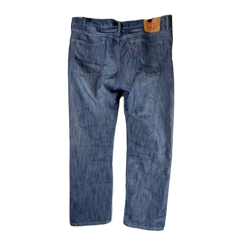 Levis 514 Straight Fit Mens 36x30 Blue Medium Wash Denim Jeans 00514-0381